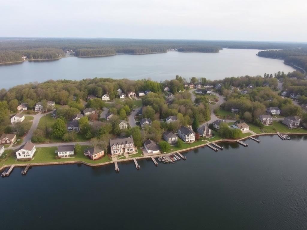 Lake Monticello community homes by the water